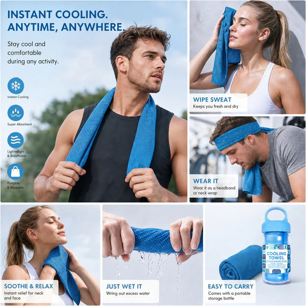 ⏰Last Day Buy 1 Get 1 Free❄💦Cold Sweat Towel You Can Use Anywhere, Anytime! Reusable Soft Absorbent Cooling Portable!