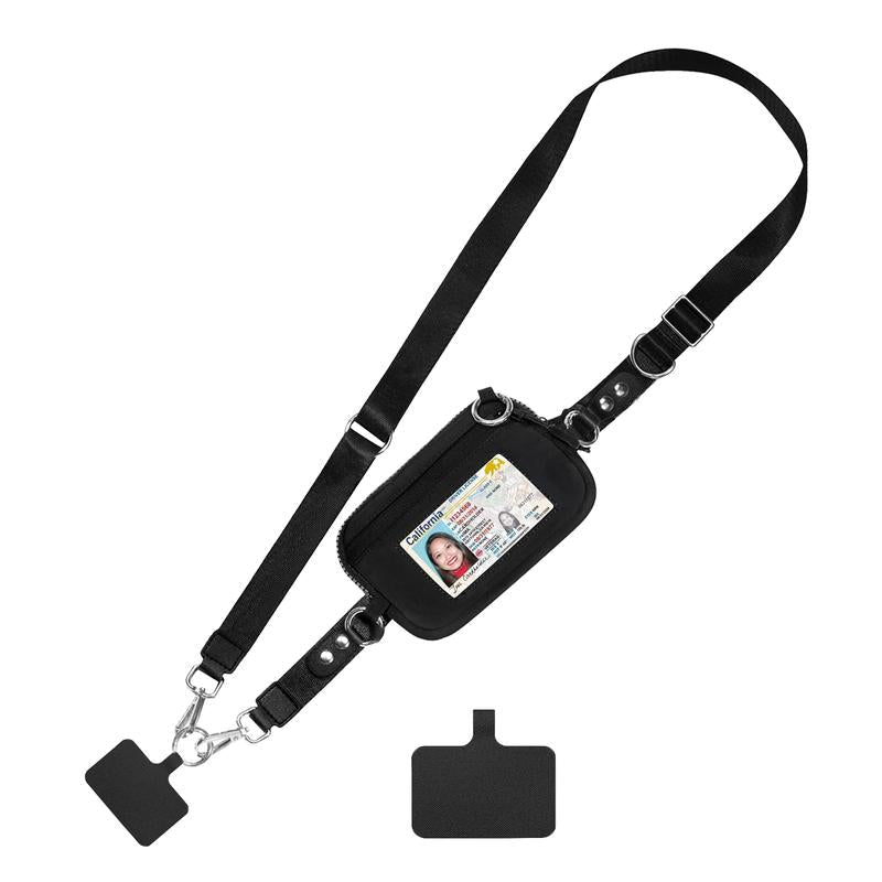 Adjustable Crossbody Phone Wallet Lanyard with Safety Breakaway Clasp