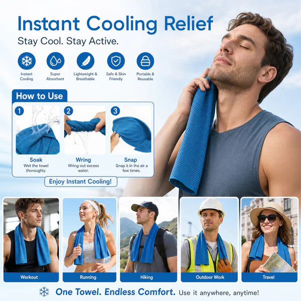 ⏰Last Day Buy 1 Get 1 Free❄💦Cold Sweat Towel You Can Use Anywhere, Anytime! Reusable Soft Absorbent Cooling Portable!