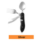 4-In-1 Outdoor Folding Multifunctional Tableware – Stainless Steel Camping Utensil Set with Knife, Fork, Spoon & Bottle Opener