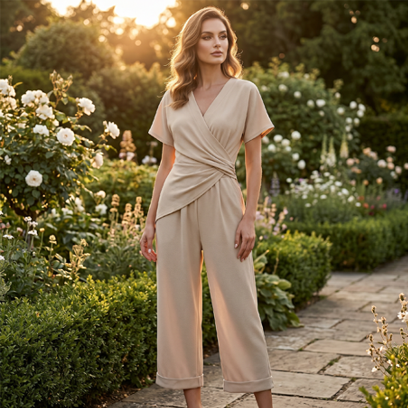 💞Summer cool-down deal: just £26.99!💞V-neck top + wide-leg pants✨👗