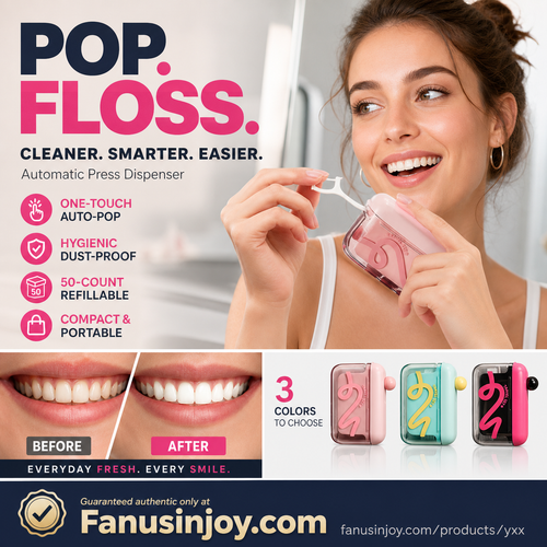 Automatic Pop-Up Floss Dispenser, One-Button Release, Dust-Proof Sealed Storage, Compact Portable, Home & Travel