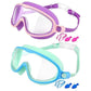 🔥SUMMER GIFT – ONLY £10.99!!🏆#1 Bestselling🏊‍♀️HD children's large frame waterproof and anti-fog swimming goggles