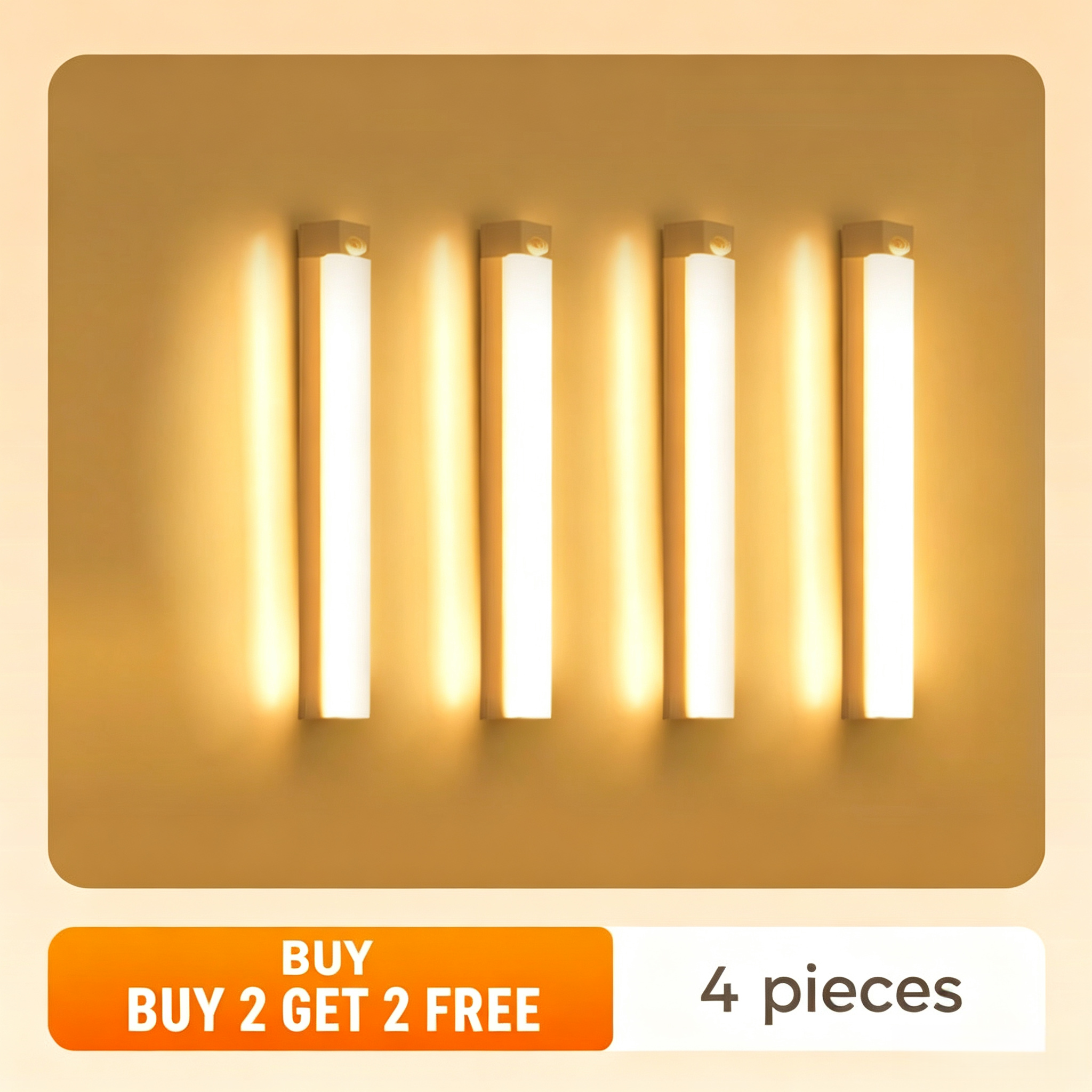 🎉FLASH DEAL 55% OFF + BOGO – Rechargeable Motion Sensor Light | Auto On/Off, Dimmable, Magnetic Mount, Warm & Soft, for Cabinet, Pantry, Stairs 🛒🏠