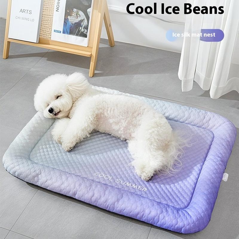 🔥LAST DAY SALE ONLY￡9.99!!❄Pawchill™🇬🇧Pet Cooling Mat for Dogs & Cats 🐾 Naturally Cool Ice-Silk Pad • Breathable, Washable & Soft 🌿 For Floors, Sofas & Car Travel • Multiple Sizes • Gradient Colours ☀️🐶🐱