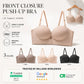 Front Buckle Push-Up Bra – Seamless Invisible Strap Bra with 2-Way Wear, Convertible Strapless Design