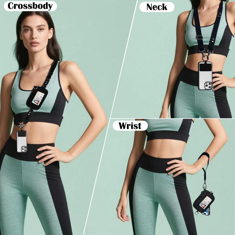 Adjustable Crossbody Phone Wallet Lanyard with Safety Breakaway Clasp
