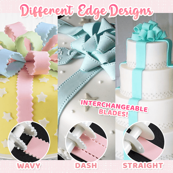 3-in-1 Fondant Ribbon Rolling Cutter Set - dressowy