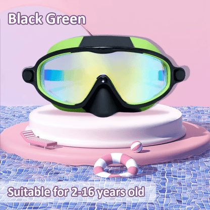 🔥SUMMER GIFT – ONLY £10.99!!🏆#1 Bestselling🏊‍♀️HD children's large frame waterproof and anti-fog swimming goggles