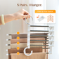 Multi-functional Pants Rack – Space-Saving Adjustable Hanger, Holds 5 Pairs, Non-Slip Caps