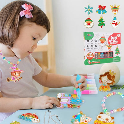 🎅Christmas Hot Sale🎁DIY Crystal Paint Arts and Crafts Set-Create Keychains & Window Art, Non-Toxic Creative Gift