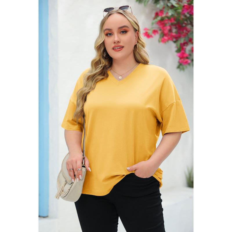 🌷LAST DAY SALE ONLY ￡10.99!!☀️Women's Summer Half Sleeve Casual Loose Fit Cotton Tunic T-shirt
