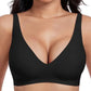 💗LAST DAY SALE⚡50K+ SOLD💕 Jelly Wireless Womens Comfortable Wireless Bras Push Up Bralettes Seamless Tshirts Bras Deep V Everyday Bras