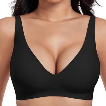 💐Jelly Wireless Womens Comfortable Wireless Bras Push Up Bralettes Seamless Tshirts Bras Deep V Everyday Bras