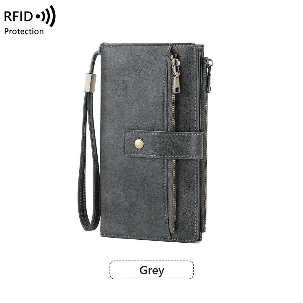 Women's long wallet, stylish clutch, elegant solid color RFID blocking leather wallet👛