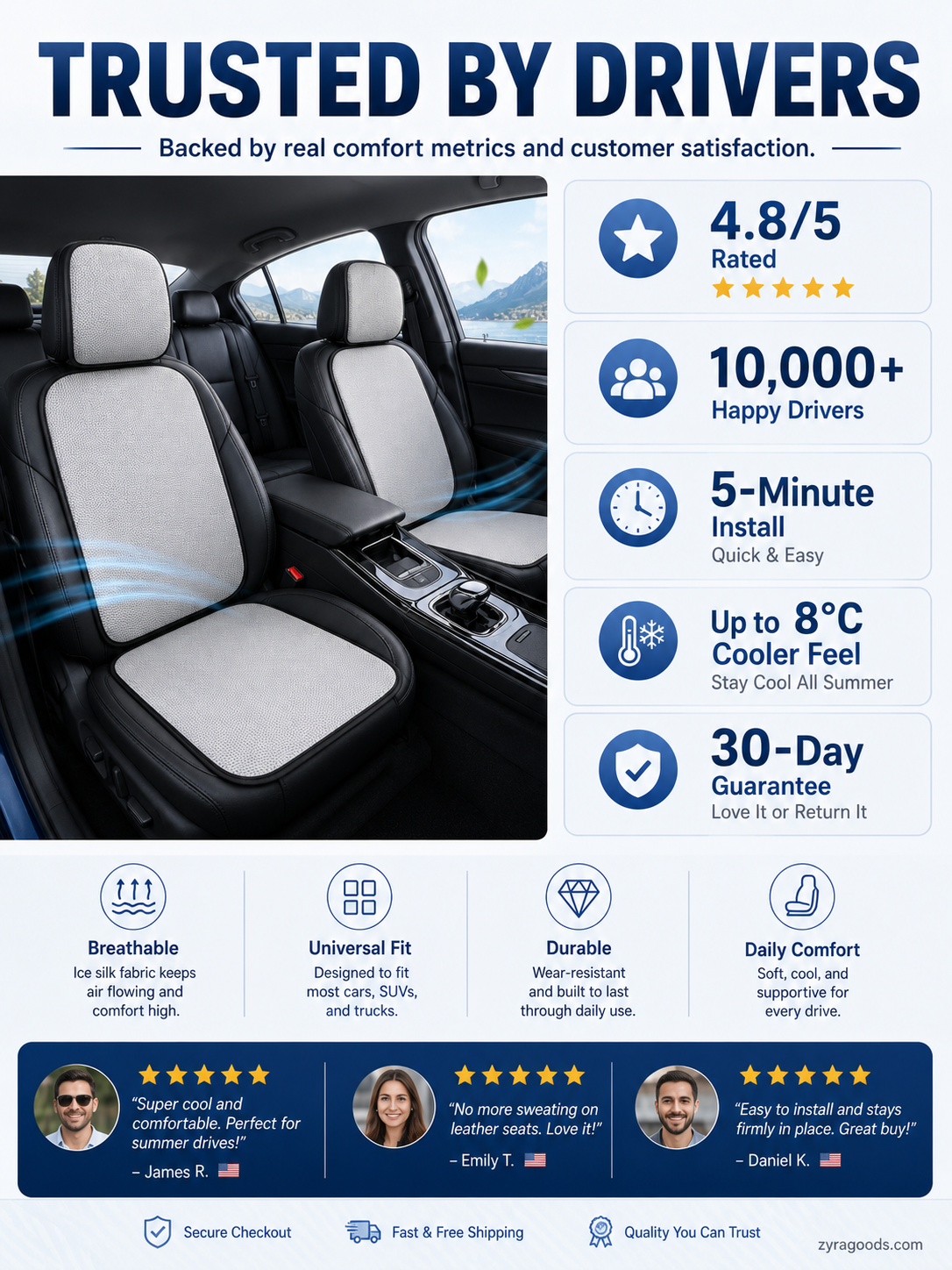 📢📢50% OFF !! ⏰Breathable and non-slip cotton car seat covers