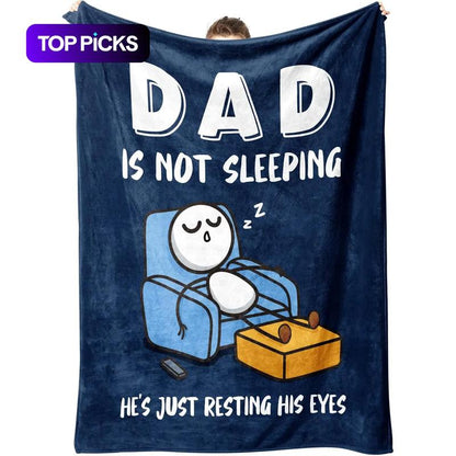 🎉 Father’s Day Special Deal: ONLY ￡11.99!!🎁“Dad’s Not Sleeping… Just Resting His Eyes” Blanket 🛋️💤  Ultra-Soft, UK-Made Flannel – The Perfect Gift from Kids ❤️