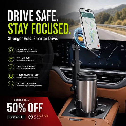 Adjustable Car Cup Holder Phone Mount