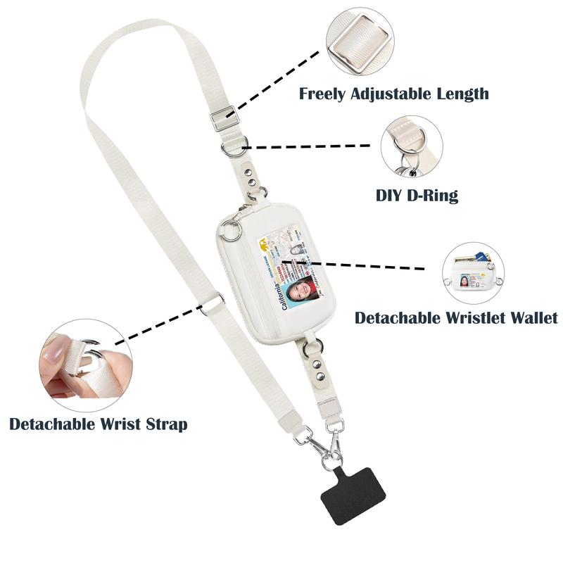 Adjustable Crossbody Phone Wallet Lanyard with Safety Breakaway Clasp