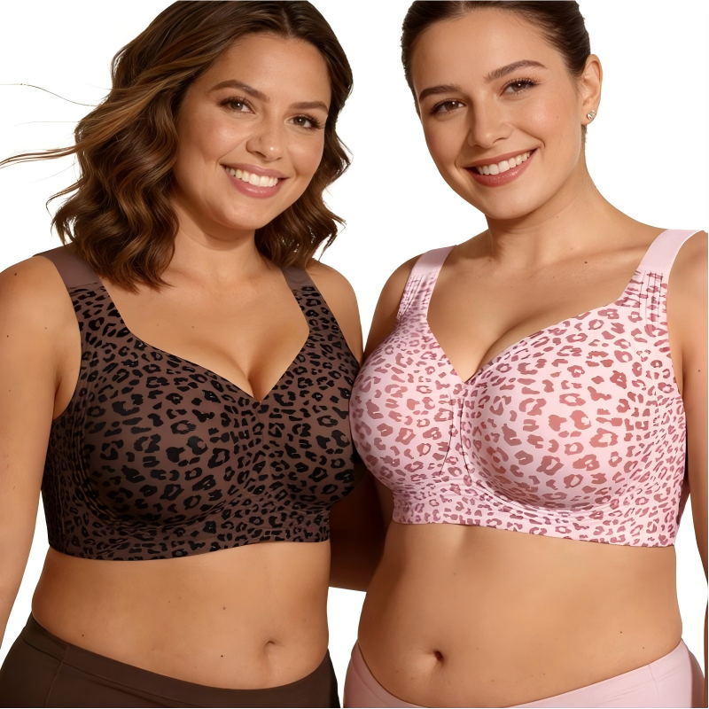 🏆SUMMER HOT SALE 49% OFF 🔥Super Firming Leopard Print Jelly  Bra | Women Wirefree Bras 👍No More Sagging Breasts