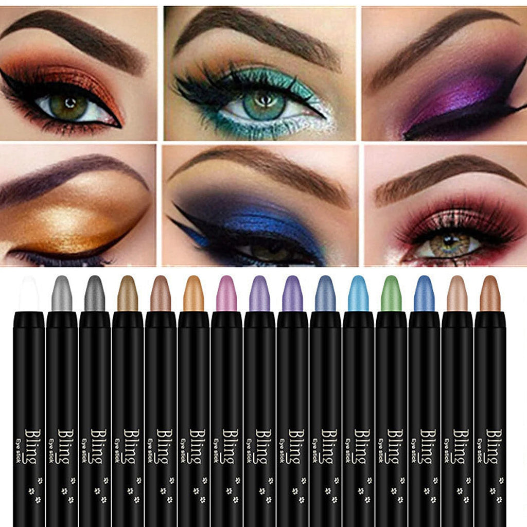 🎉2026 New Year Sale 50% OFF🎉15 Color Highlighter Eyeshadow Pencil Waterproof Glitter Eye Shadow Eyeliner Pen
