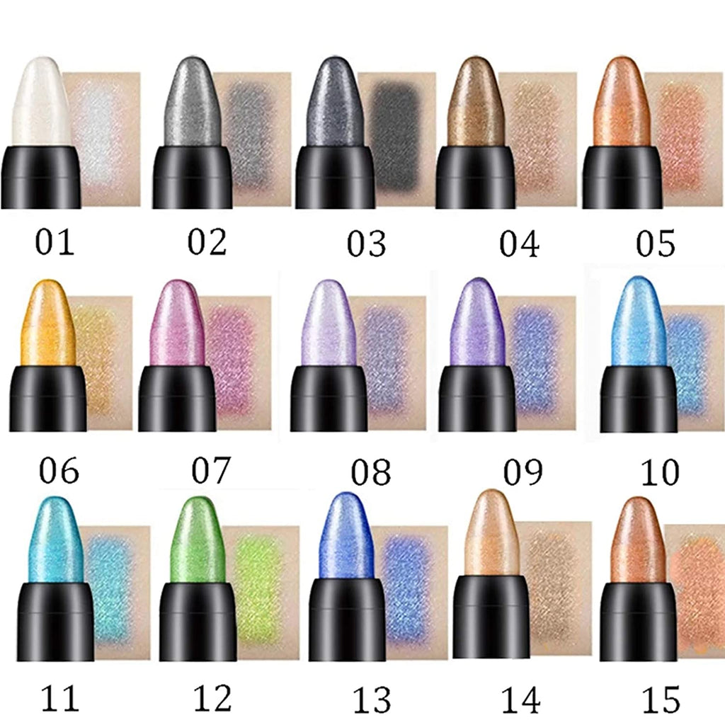 🎉2026 New Year Sale 50% OFF🎉15 Color Highlighter Eyeshadow Pencil Waterproof Glitter Eye Shadow Eyeliner Pen