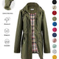 Women‘s Waterproof Trench Coat – Long Hooded Raincoat with Detachable Hood, Adjustable Waist & Multiple Pockets