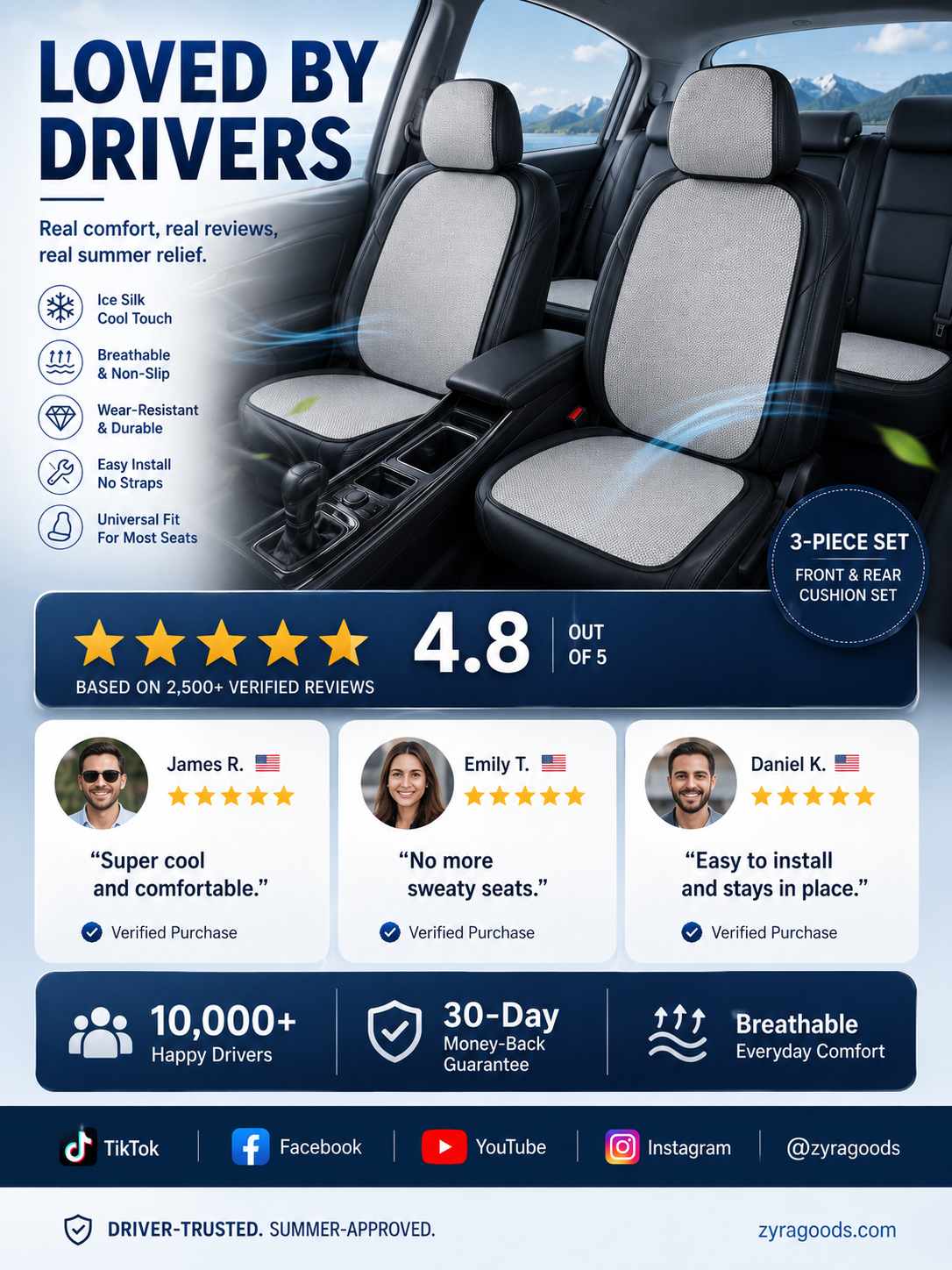 📢📢50% OFF !! ⏰Breathable and non-slip cotton car seat covers