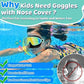 🔥SUMMER GIFT – ONLY £10.99!!🏆#1 Bestselling🏊‍♀️HD children's large frame waterproof and anti-fog swimming goggles
