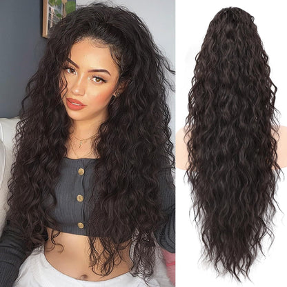 💜2026 NEW IN £12.99!!⚡50K+ SOLD! 💜Curly Wavy Frizzy Hair Extension with Ponytail