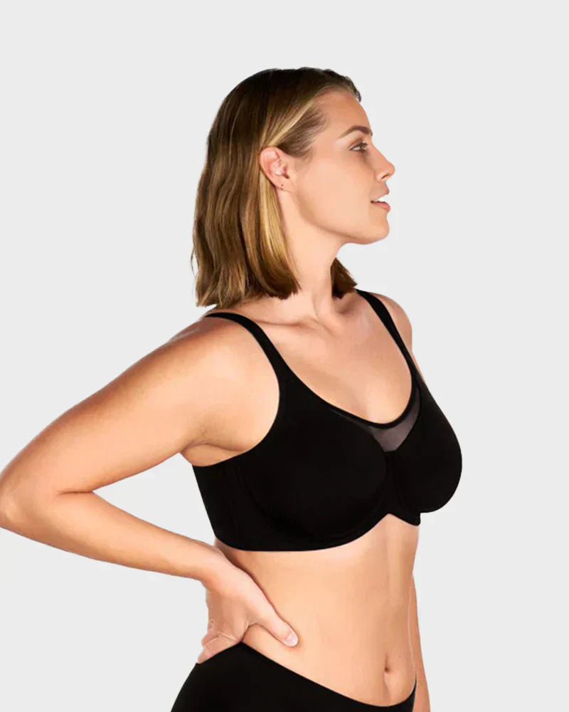 🏆 Last Day Special Price £10.99! 💐Women's Elegant Sheer Full Coverage Plus Size Bra