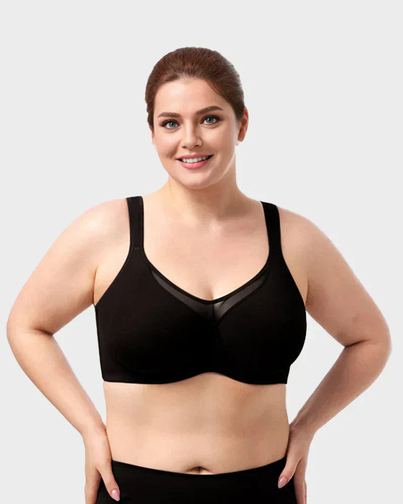 🏆 Last Day Special Price £10.99! 💐Women's Elegant Sheer Full Coverage Plus Size Bra