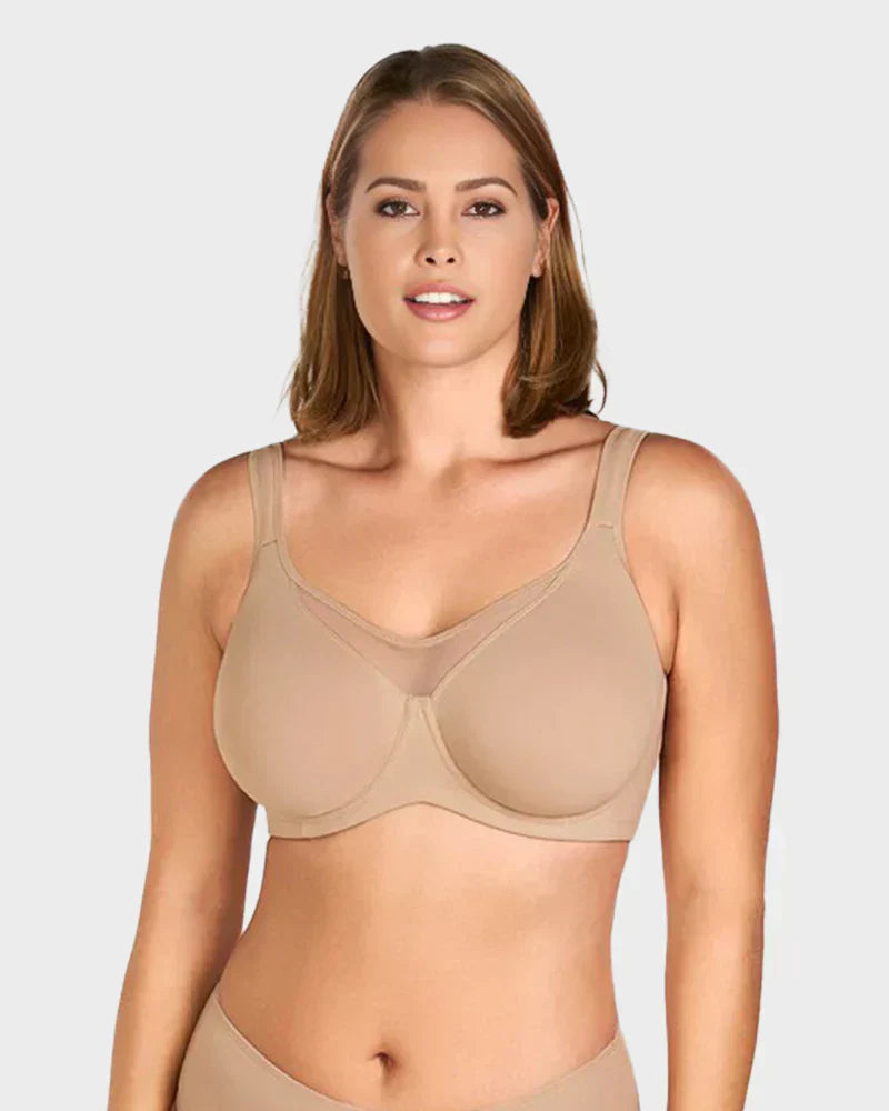 🏆 Last Day Special Price £10.99! 💐Women's Elegant Sheer Full Coverage Plus Size Bra