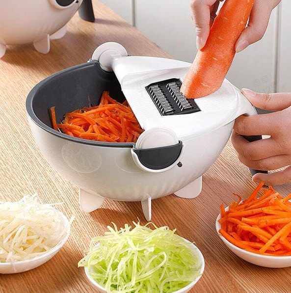 🎉FLASH DEAL 50% OFF – 9-in-1 Veggie Cutter with Drain Basket 🧅 Slice, Dice, Julienne, Wash & Drain in One | Time-Saver, Disassemble & Clean Easily – Kitchen Essential ✨