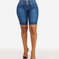 Women's High-Waist Stretch Denim Shorts