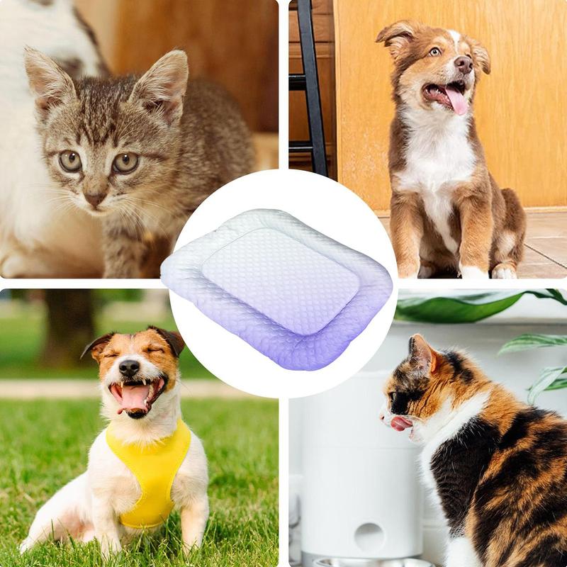 🔥LAST DAY SALE ONLY￡9.99!!❄Pawchill™🇬🇧Pet Cooling Mat for Dogs & Cats 🐾 Naturally Cool Ice-Silk Pad • Breathable, Washable & Soft 🌿 For Floors, Sofas & Car Travel • Multiple Sizes • Gradient Colours ☀️🐶🐱