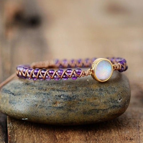 AMETHYST & OPAL SPIRITUAL BRACELET - dressowy