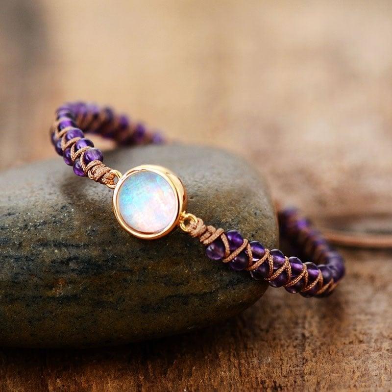 AMETHYST & OPAL SPIRITUAL BRACELET - dressowy