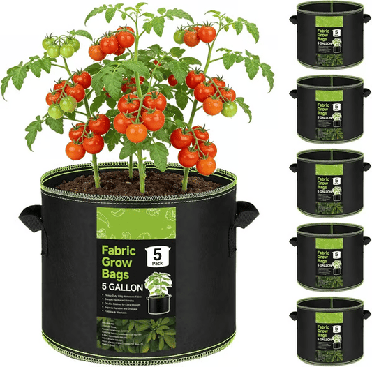 🪴🪴5-Pack 10 Gallon Grow Bags