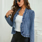 🥳2026 HOT SALE🥳💞50K+ SOLD!👵☀️ 49% OFF! Open-Front Denim Jacket – No buttons, easy on/off. Flattering ruffle trim, breathable fabric. Classic blue wash. A versatile wardrobe staple. 🌿✅