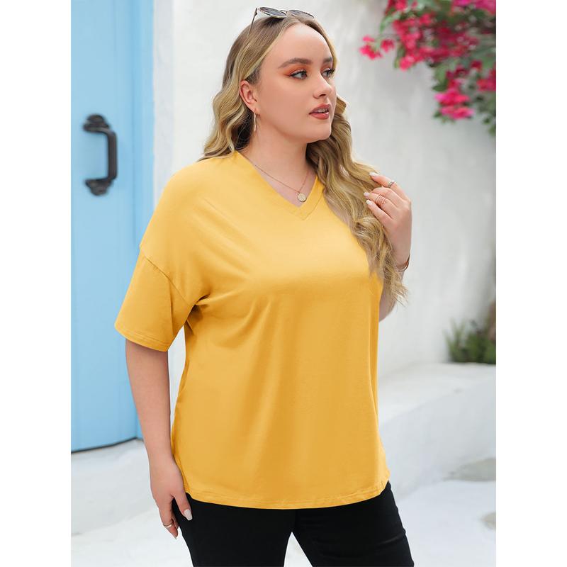 🌷LAST DAY SALE ONLY ￡10.99!!☀️Women's Summer Half Sleeve Casual Loose Fit Cotton Tunic T-shirt