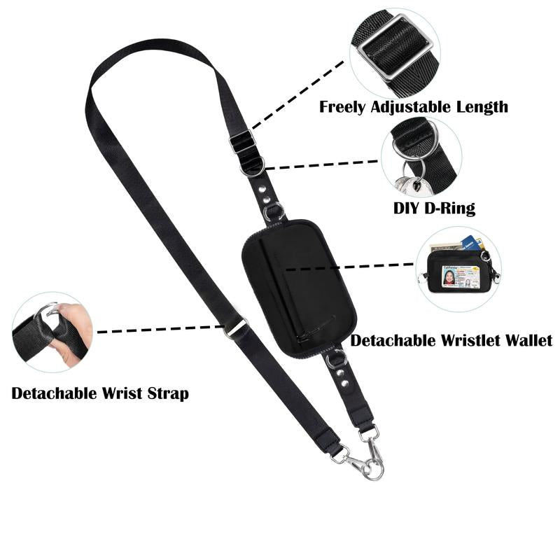 Adjustable Crossbody Phone Wallet Lanyard with Safety Breakaway Clasp