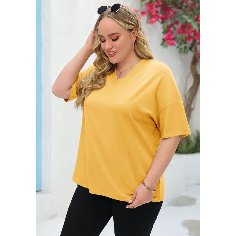 🌷LAST DAY SALE ONLY ￡10.99!!☀️Women's Summer Half Sleeve Casual Loose Fit Cotton Tunic T-shirt