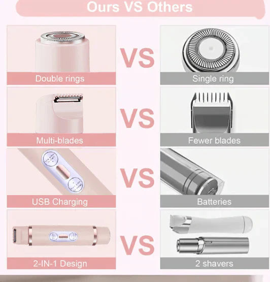 🏖️LAST DAY SALE ONLY ￡11.99!!🌸Akunbem🇬🇧 Rechargeable Women’s Trimmer ⚡  Dual Heads • IPX7 Waterproof • Painless Precision for Face, Bikini & Body 💧