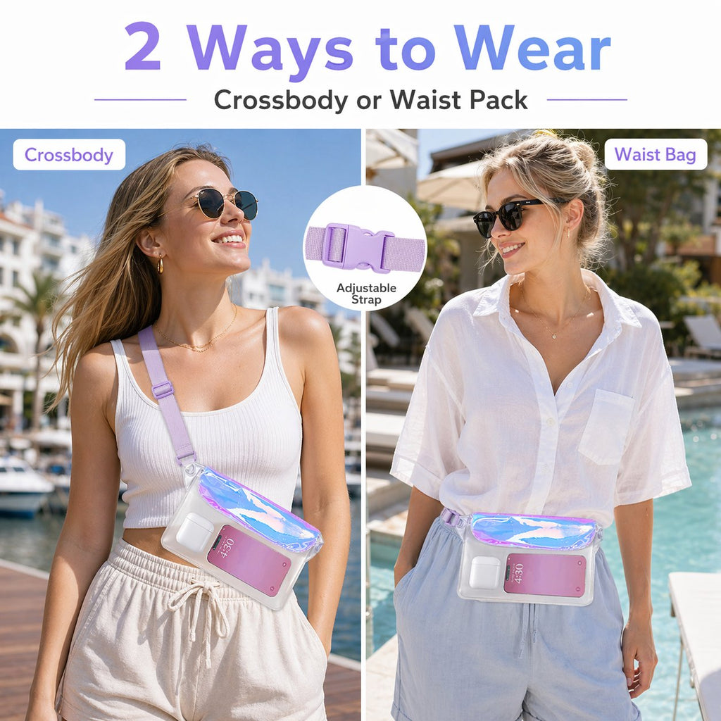 🌊 Clear Waterproof Fanny Pack 2-Pack –Secure, and Ready for All Your Water Activities