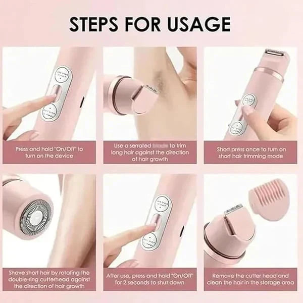 🏖️LAST DAY SALE ONLY ￡11.99!!🌸Akunbem🇬🇧 Rechargeable Women’s Trimmer ⚡  Dual Heads • IPX7 Waterproof • Painless Precision for Face, Bikini & Body 💧