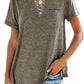 Fashion Solid Color Pocket Short Sleeve T-Shirt - dressowy