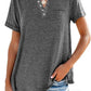 Fashion Solid Color Pocket Short Sleeve T-Shirt - dressowy