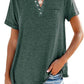 Fashion Solid Color Pocket Short Sleeve T-Shirt - dressowy