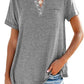 Fashion Solid Color Pocket Short Sleeve T-Shirt - dressowy